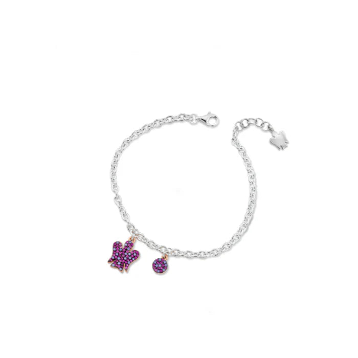 Bracciale in argento con angelo e zirconi fucsia e ametista Roberto Giannotti - GIA426