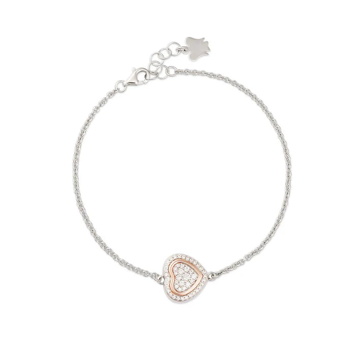 Bracciale in argento trilogia con ciondolo cuore Roberto Giannotti - GIA450