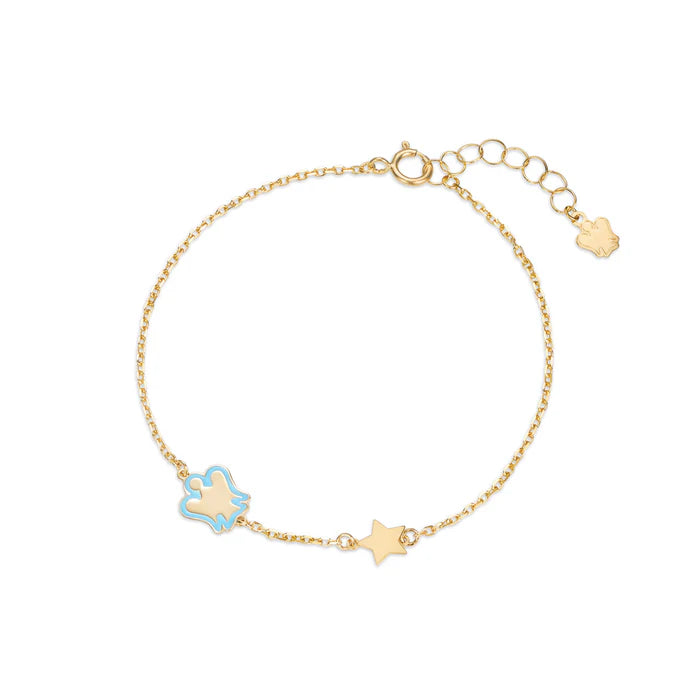 Bracciale oro bambino con angelo azzurro e stella Roberto Giannotti - NKT388