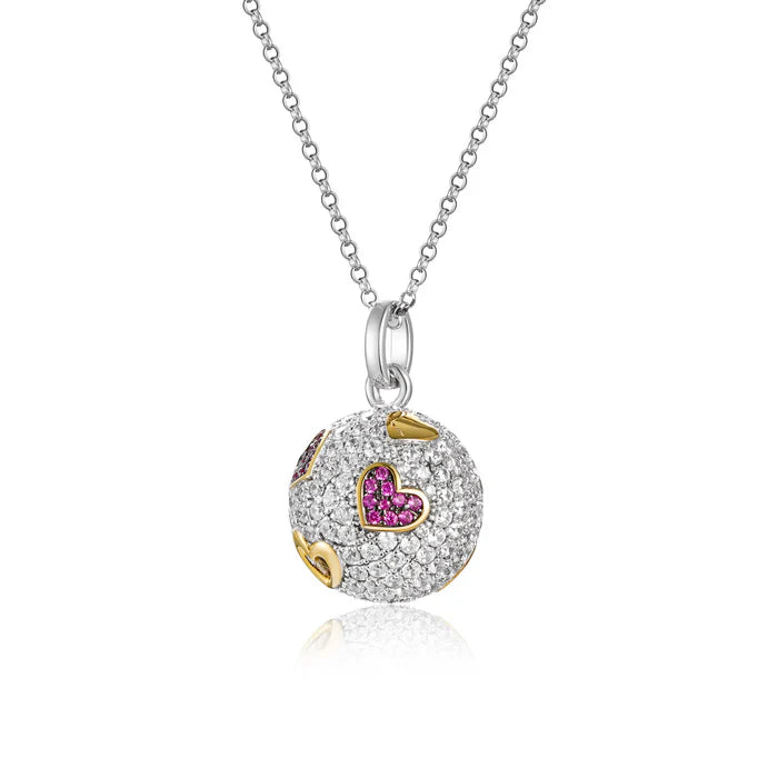 Collana Chiama Angeli in argento con Angelo Cuori e Zirconi Roberto Giannotti - SFA139