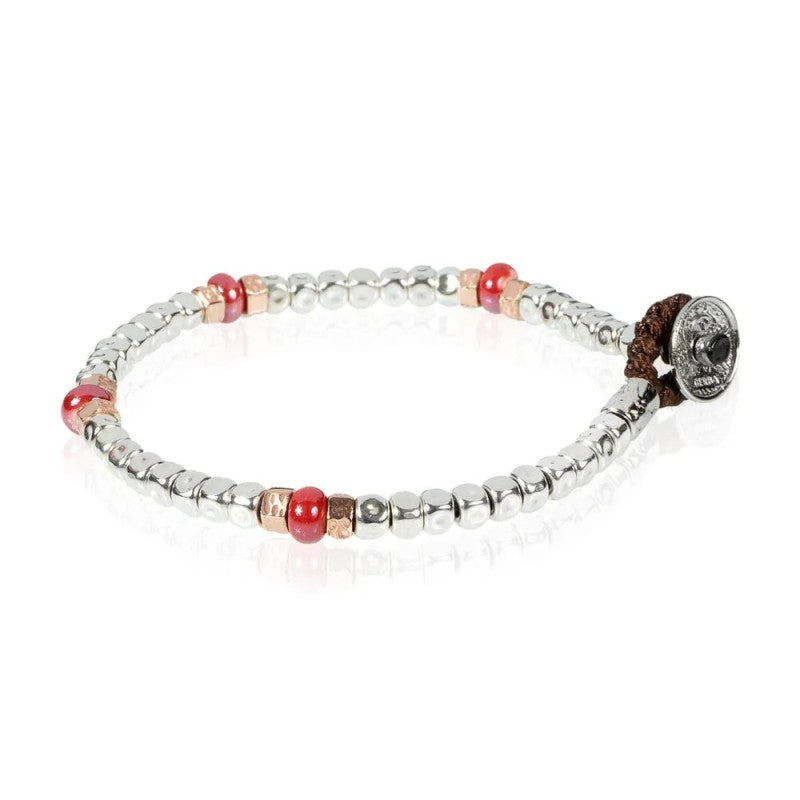 Bracciale uomo Gerba in argento e murrina rossa Silver Ceramic - BRN02