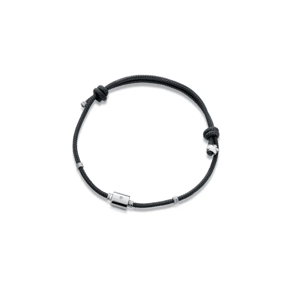 Bracciale uomo cordino verde con elemento in argento e diamante Roberto Giannotti - MAN35