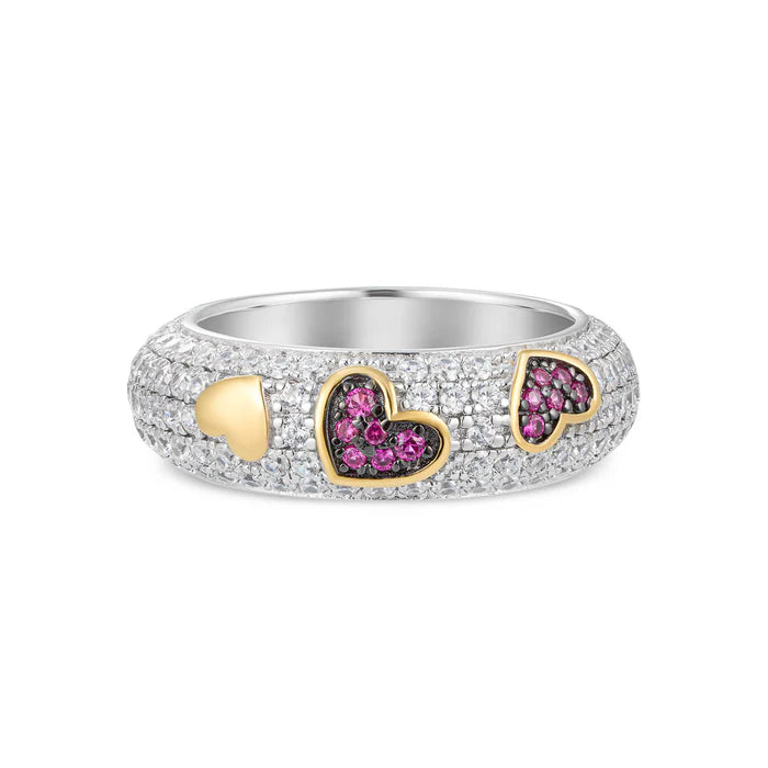 Anello in Argento con Cuori e Zirconi Roberto Giannotti - GIA373-14