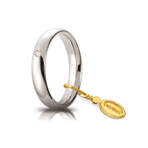 Fede Comoda Unoaerre mm. 4,0 in oro bianco - 040AFC0010010