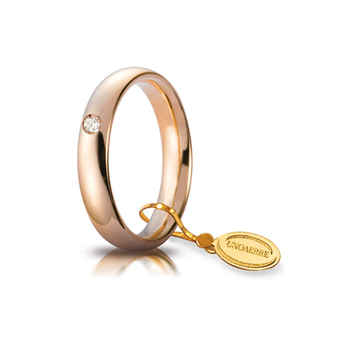 Fede Comoda Unoaerre mm.4,0 in oro rosa - 040AFC0010015