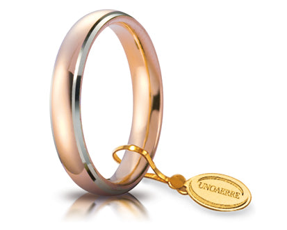 Fede Comoda Unoaerre mm.4,0 in oro rosso e bianco - 040AFC0010100