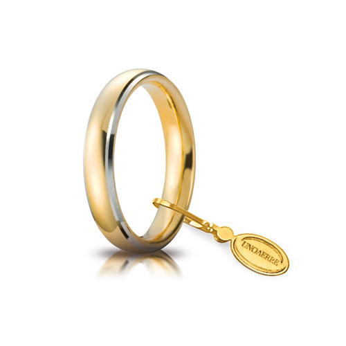 Fede Comoda Unoaerre mm.4,0 in oro giallo e bianco - 040AFC0010100