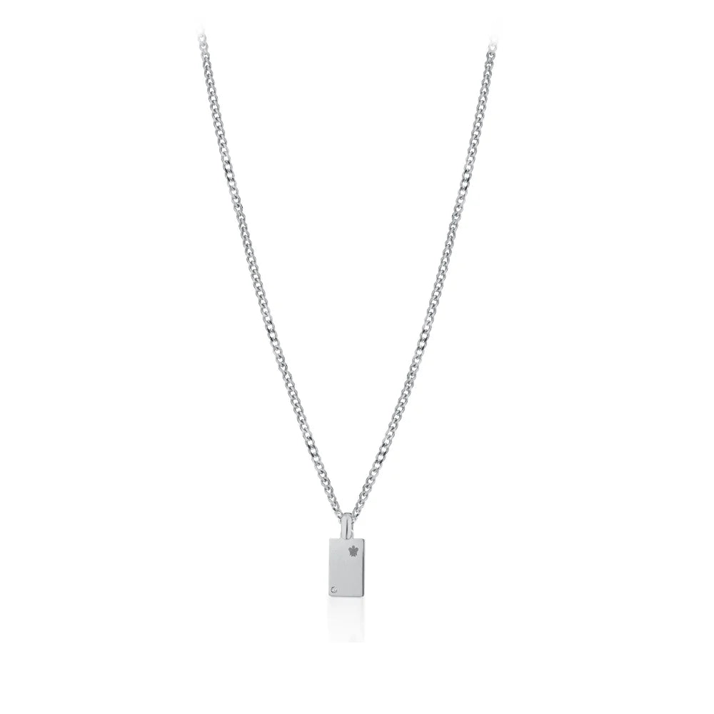 Collana uomo in argento con piastrina e diamante Roberto Giannotti - MAN39