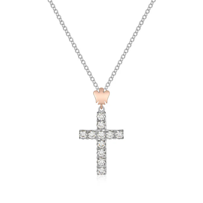 Collana croce in argento e angelo Roberto Giannotti - GIA447