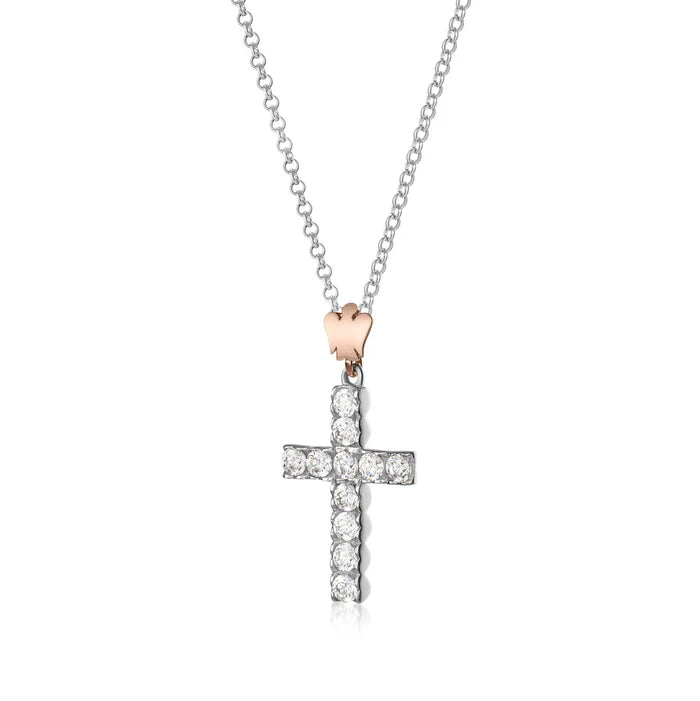 Collana croce in argento e angelo Roberto Giannotti - GIA447