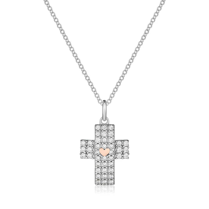 Collana croce in argento con cuore Roberto Giannotti - GIA446