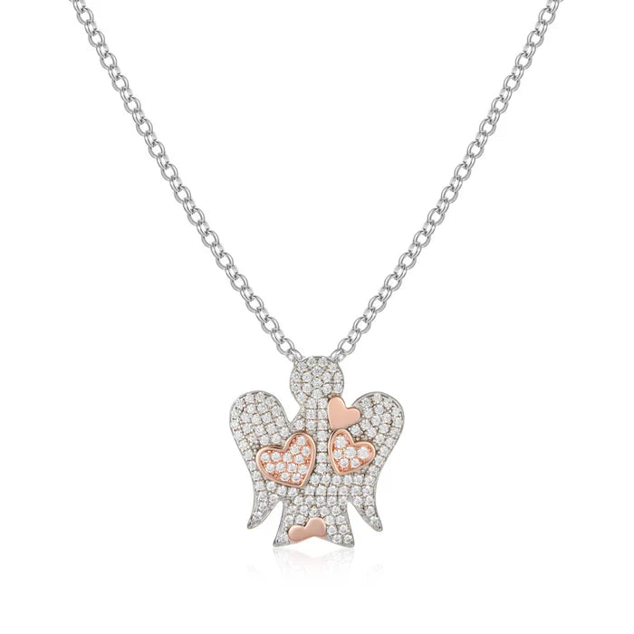 Collana in Argento con Angelo Cuori e Zirconi bianchi Roberto Giannotti -  GIA358