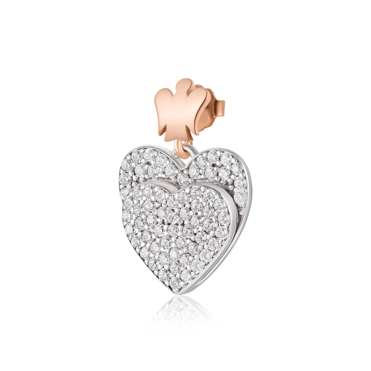 Orecchini in argento con doppio cuore - GIA436