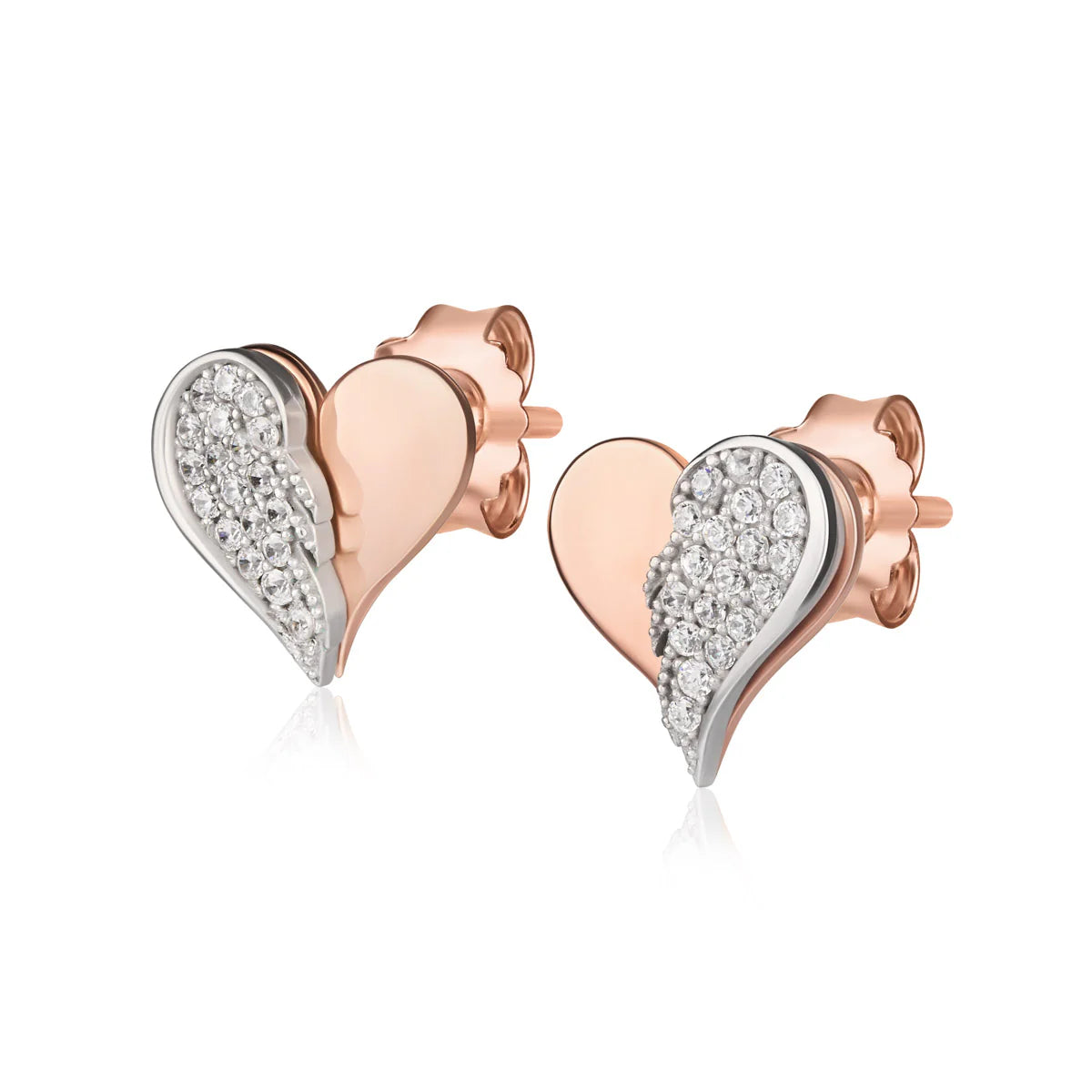 Orecchini in argento con cuore e ala Roberto Giannotti  - GIA444