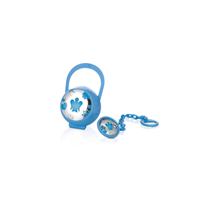 Set Pinza e Porta Ciuccio Bimbo Azzurro con placca in Argento Roberto Giannotti - GICO18