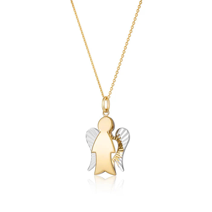 Collana con Angelo in oro giallo e ali diamantate Roberto Giannotti - NKT364