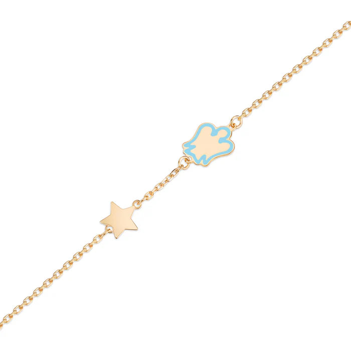 Bracciale oro bambino con angelo azzurro e stella Roberto Giannotti - NKT388