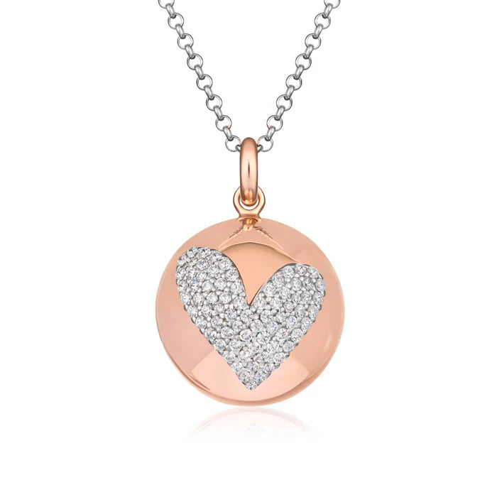 Chiama Angeli in argento rosato e cuore di zirconi Roberto Giannotti - SFA157