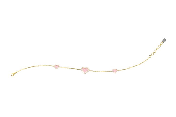 Bracciale BAMBINA NANAN Cuori Rosa Argento - NAN0470