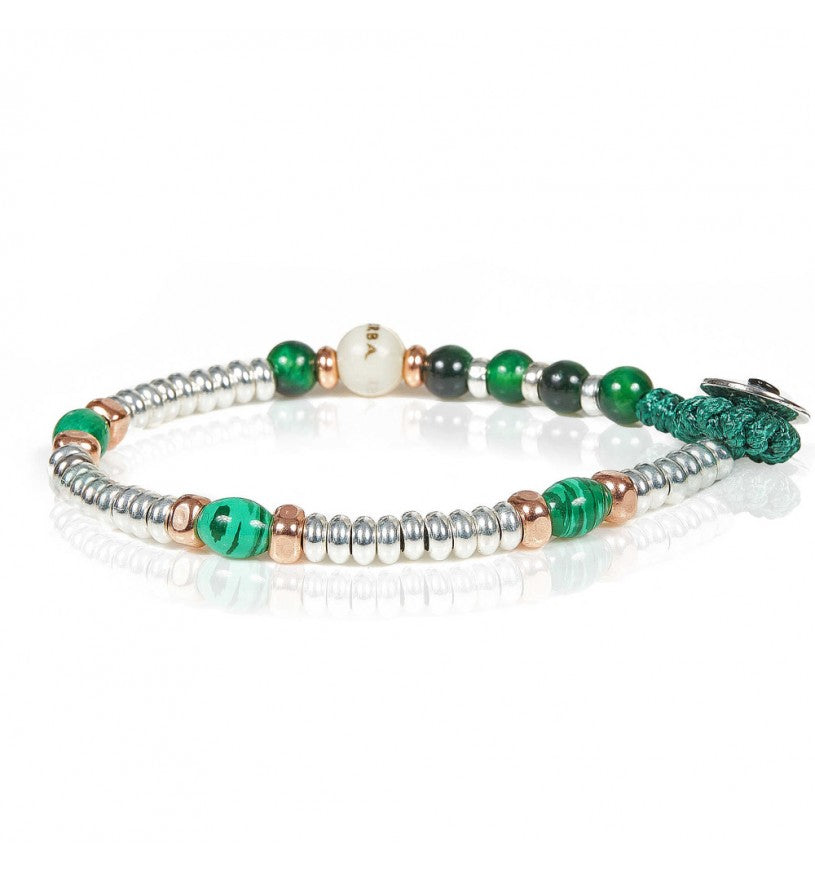 Bracciale uomo Gerba Mon Amour occhio di tigre verde -  MA14