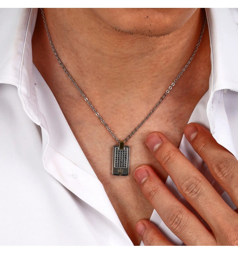 Collana uomo in acciaio Maserati - JM334AVD49