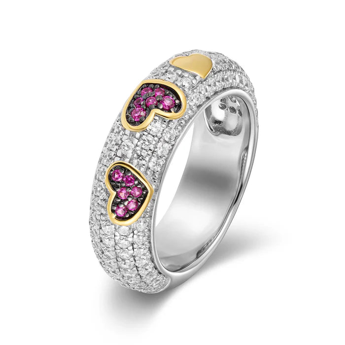 Anello in Argento con Cuori e Zirconi Roberto Giannotti - GIA373-14