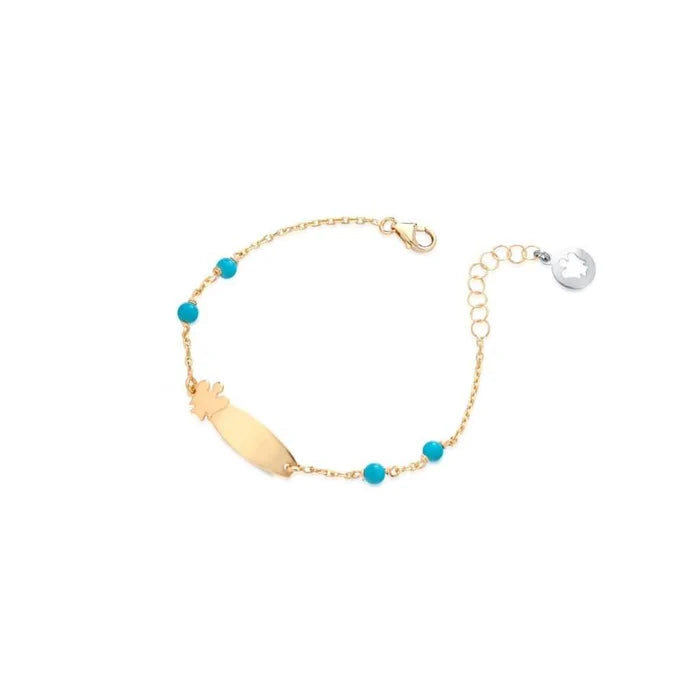 Bracciale bimba o bimbo in oro con piastrina angelo e turchese Roberto Giannotti - NKT326