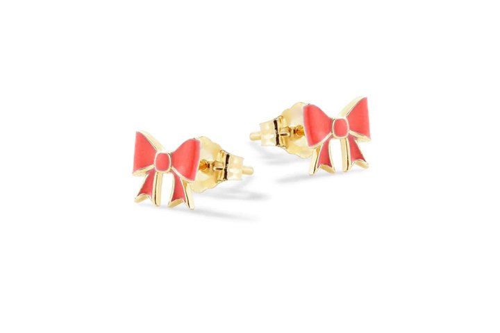 Orecchini BAMBINA NANAN Fiocchetti Rossi Argento - NAN0485